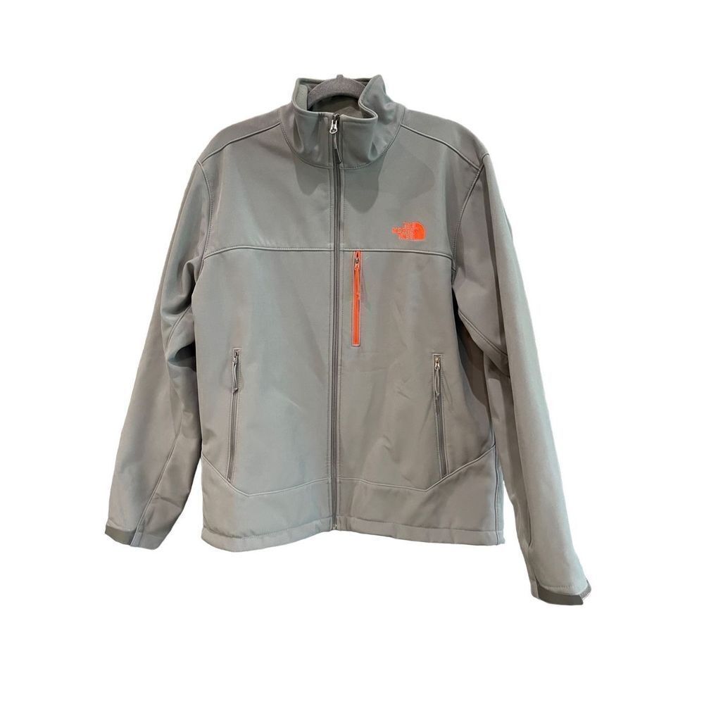 The North Face Mens Gray Pockets Full Zip Windbreaker Jacket Size Large